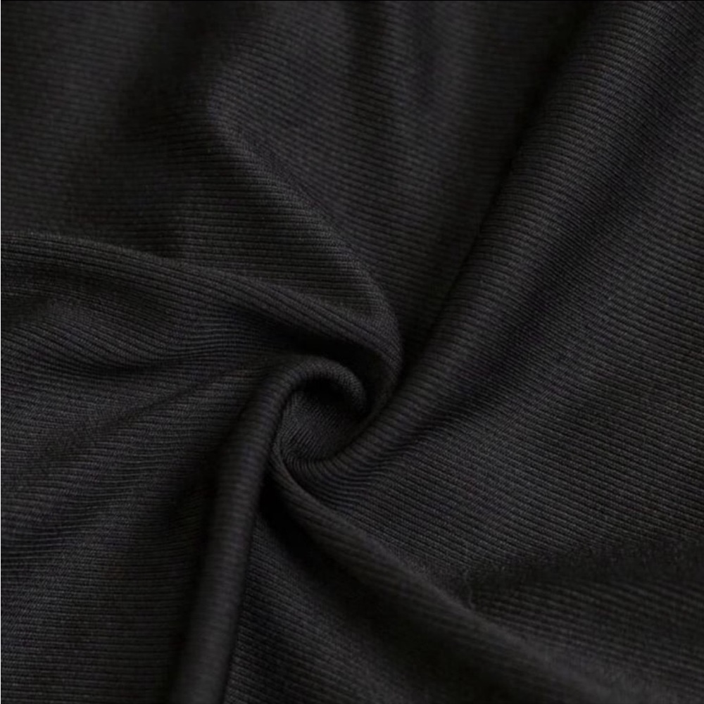 BLACK RUFFLE COLLAR RUCHED BODY CON PARTY DRESS - Picture 7 of 11
